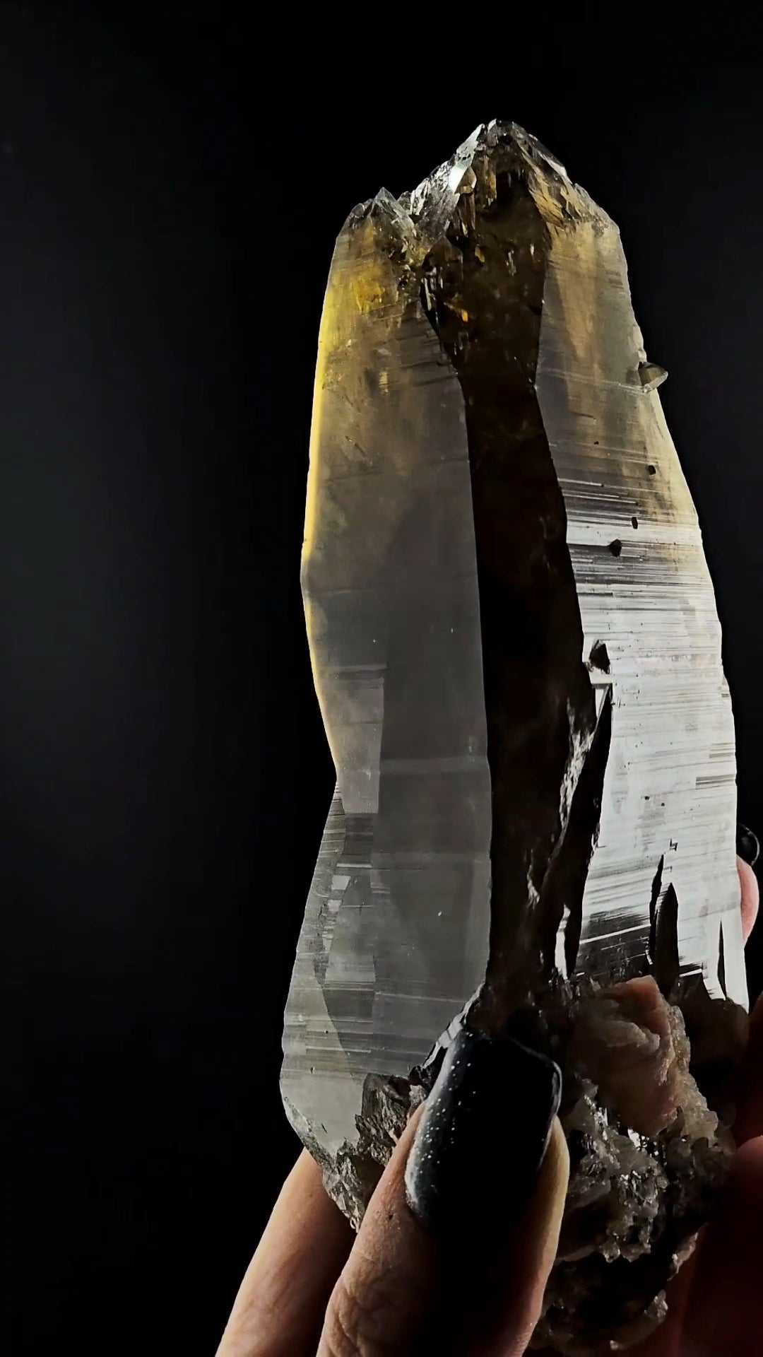 Smoky Citrine Massive Double Termination with coronal Termination