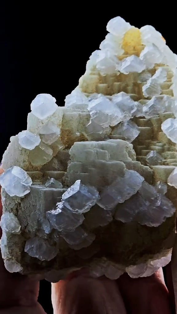Lenticular Secondary Calcite Growth on a Stunning Dal'negorsk Calcite. Phosphorescent.