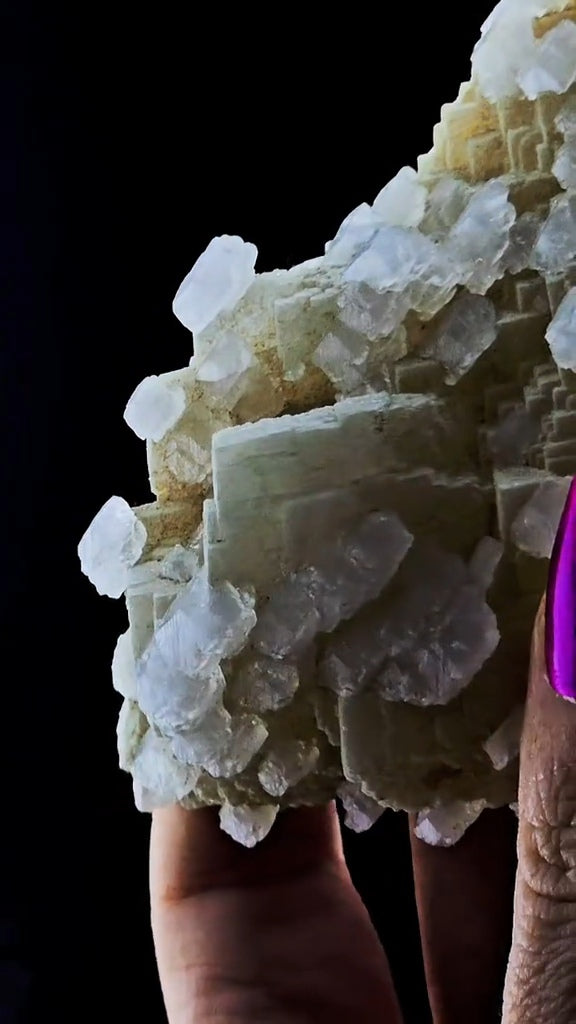 Lenticular Secondary Calcite Growth on a Stunning Dal'negorsk Calcite. Phosphorescent.