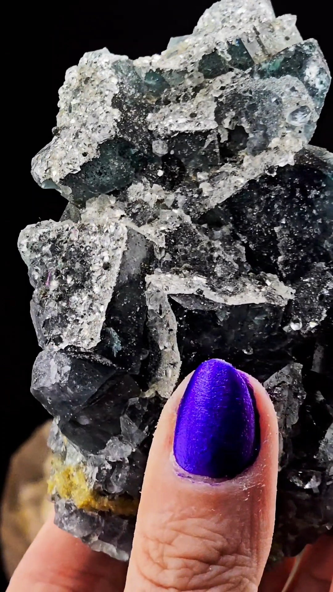 Nigerian Color Changing Fluorite w Druzy Jacket