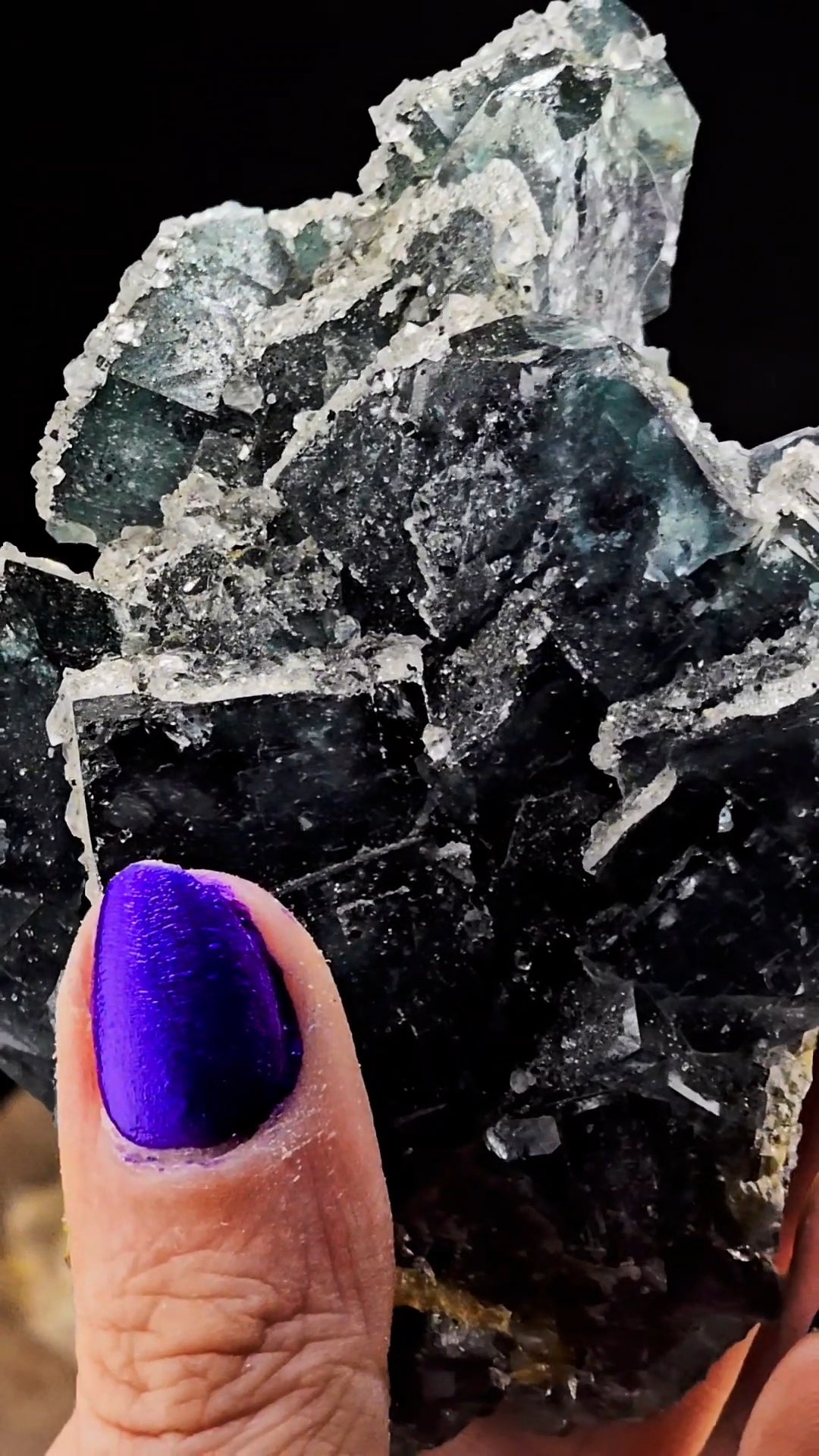 Nigerian Color Changing Fluorite w Druzy Jacket