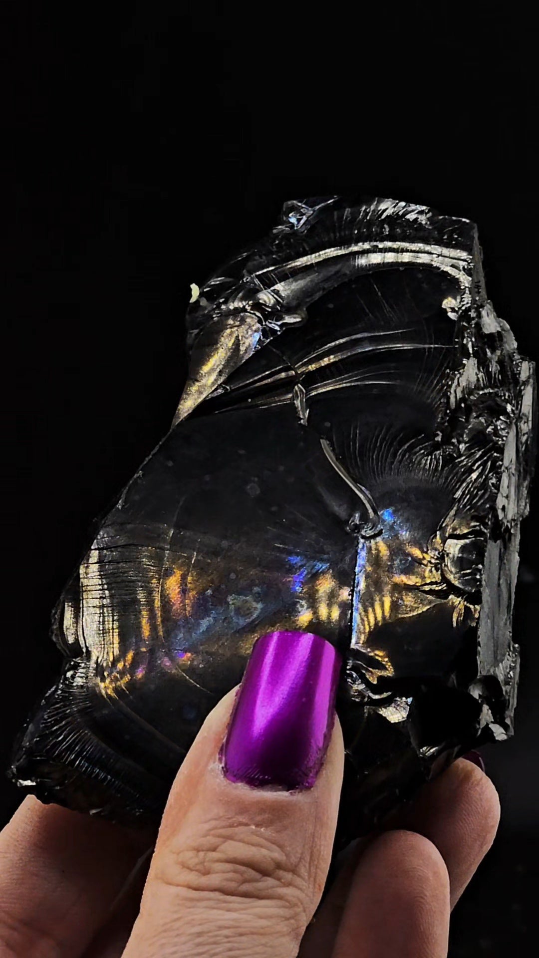 Shungite w Natural Iridescence from Colombia