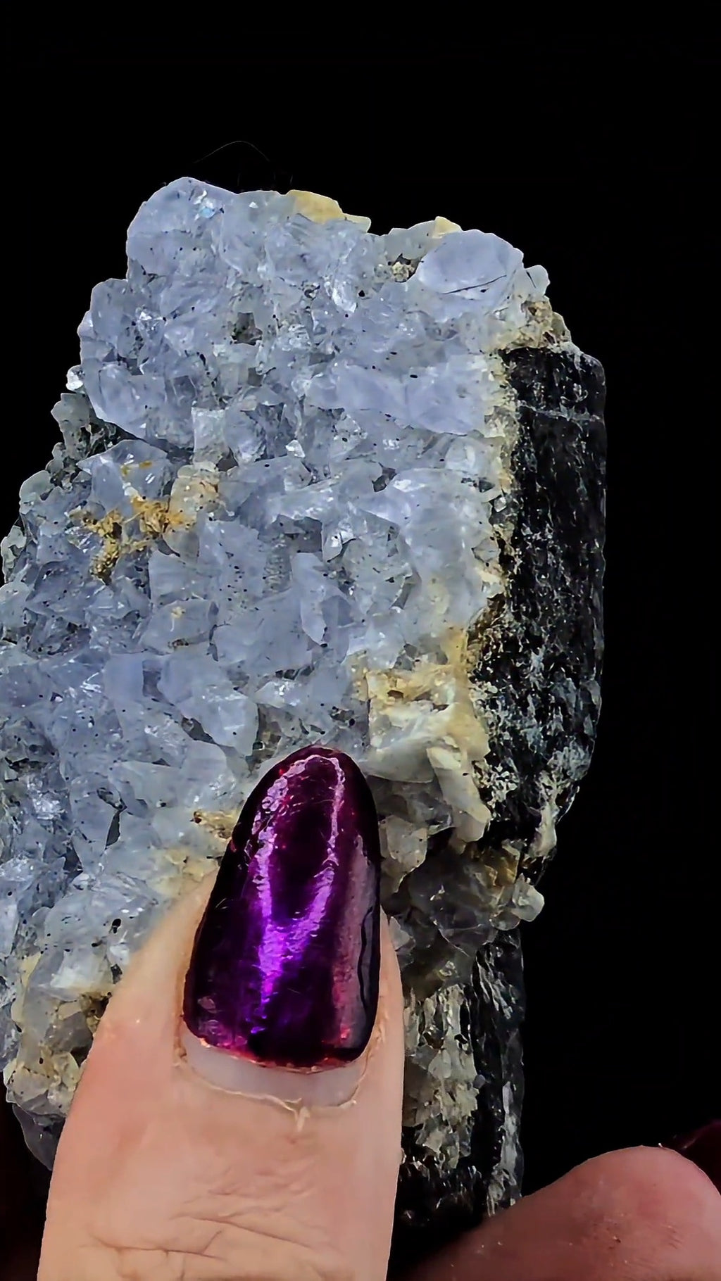 Rare Blue Dolomite from Peña Blanca Mine, Colombia | Gemmy Light Blue Crystals on Matrix