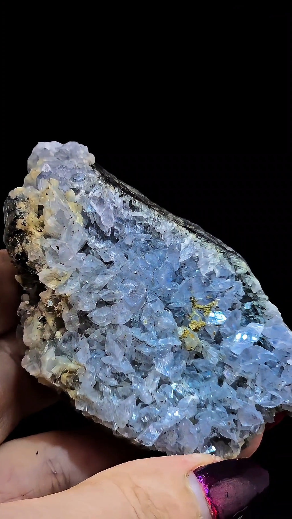 Rare Blue Dolomite from Peña Blanca Mine, Colombia | Gemmy Light Blue Crystals on Matrix