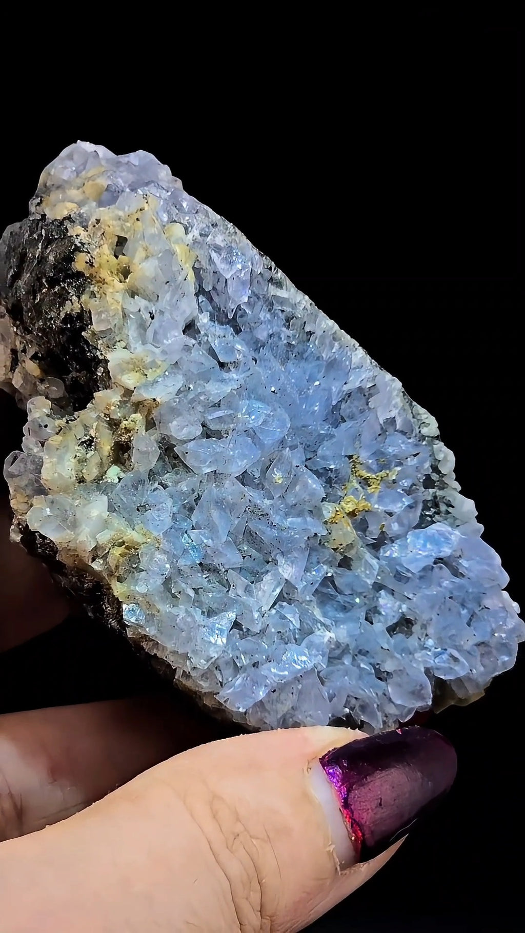 Rare Blue Dolomite from Peña Blanca Mine, Colombia | Gemmy Light Blue Crystals on Matrix