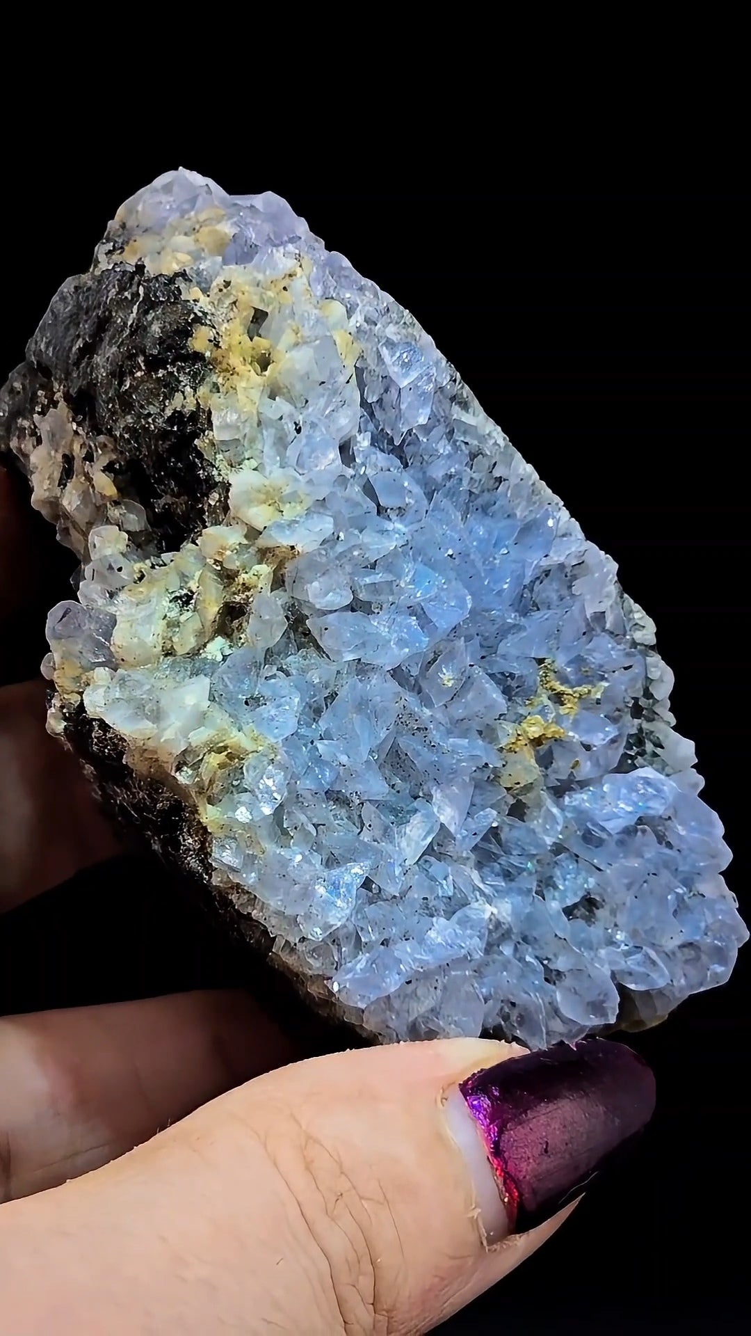 Rare Blue Dolomite from Peña Blanca Mine, Colombia | Gemmy Light Blue Crystals on Matrix