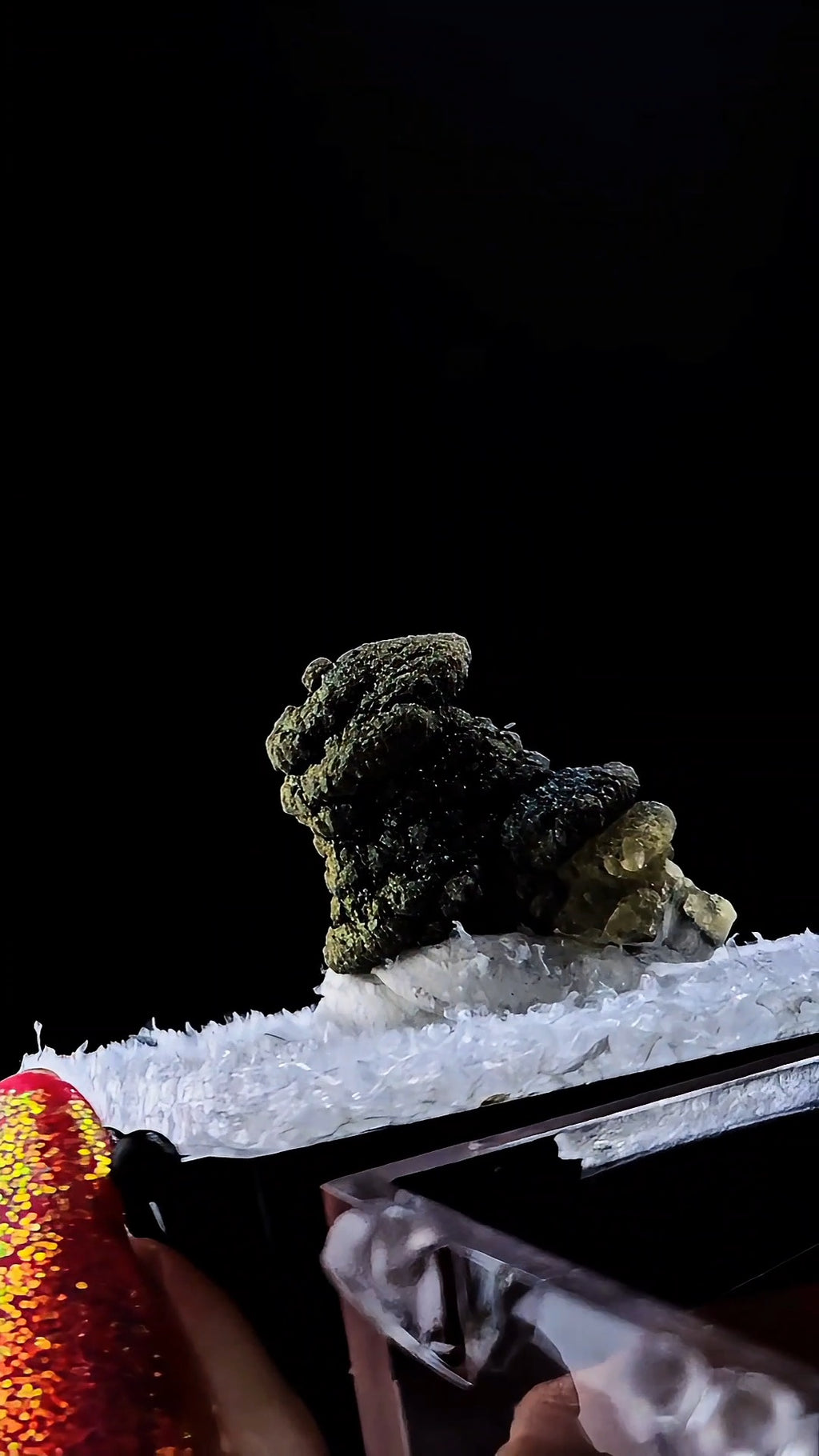 Chalcopyrite Covered Calcite Thumbnail Hubei China