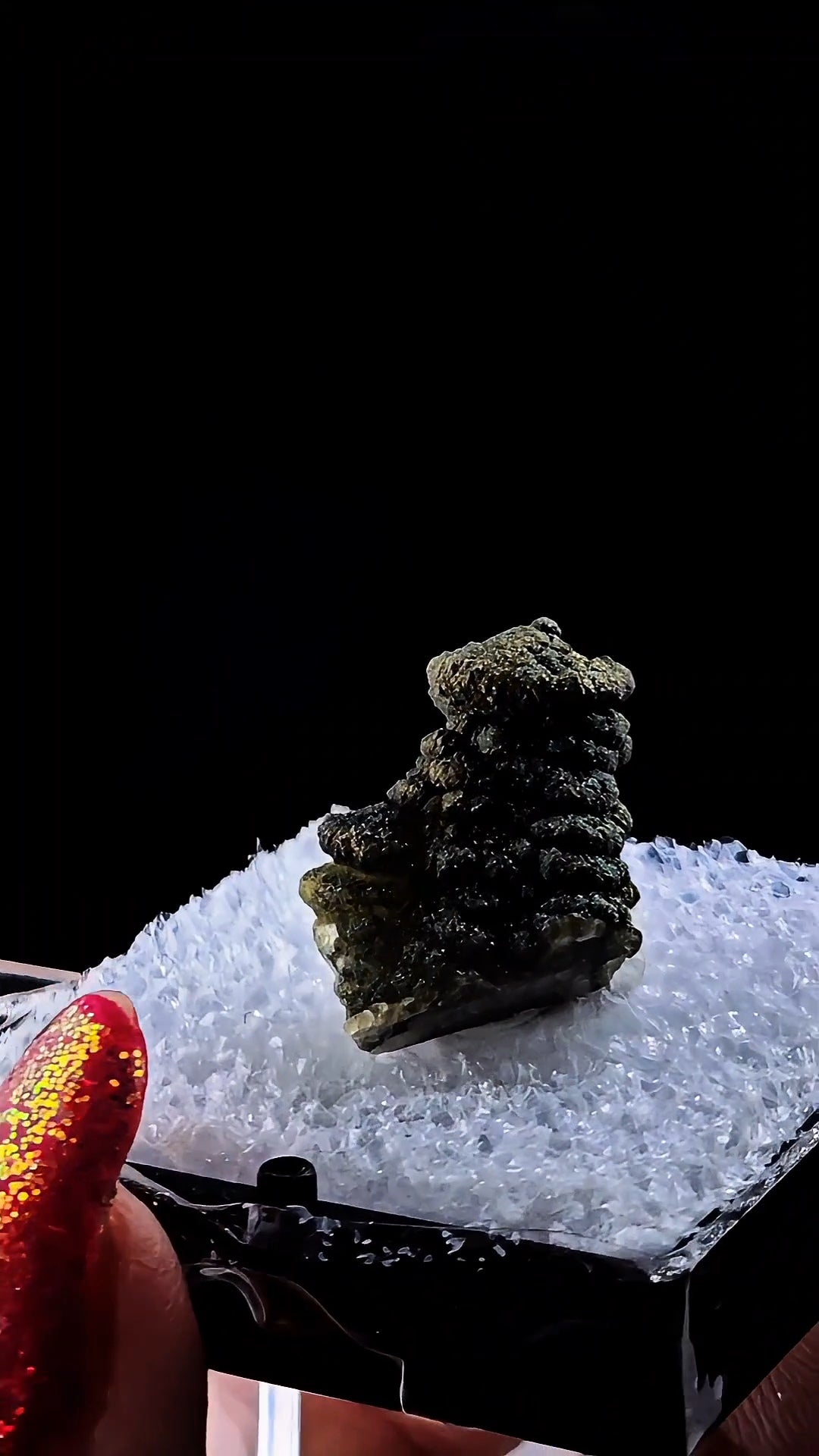 Chalcopyrite Covered Calcite Thumbnail Hubei China