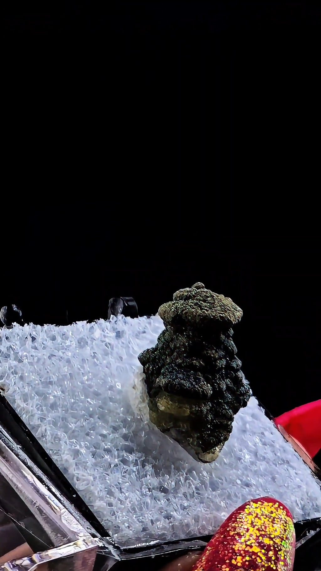 Chalcopyrite Covered Calcite Thumbnail Hubei China