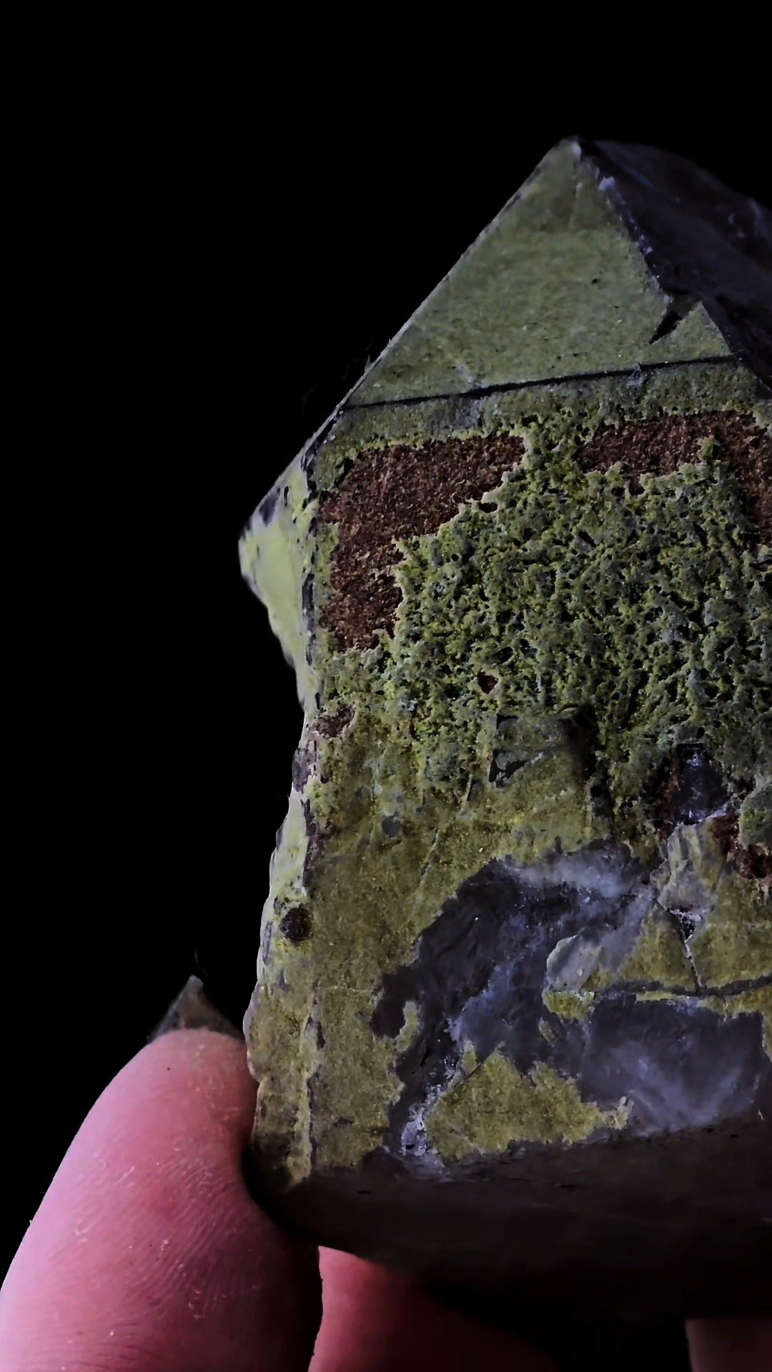 Malachite Coated Messina Quartz from South Africa