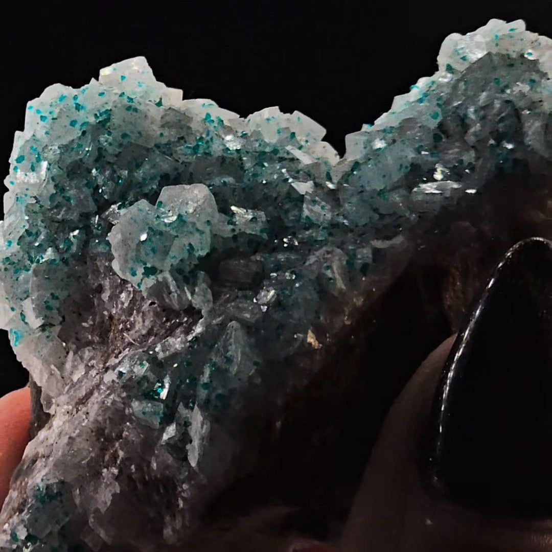 Heart Shaped Dioptase on Calcite from Tsumeb