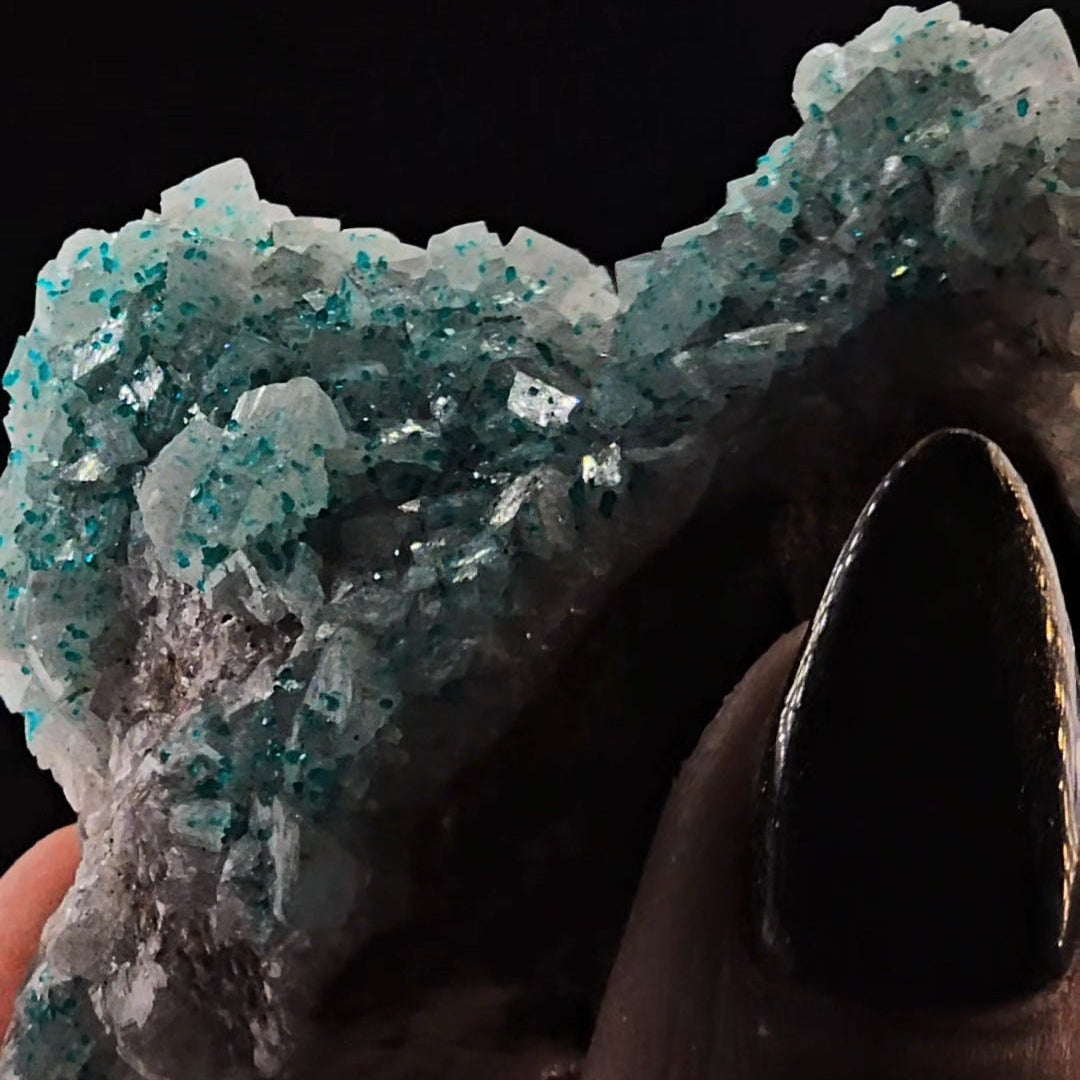 Heart Shaped Dioptase on Calcite from Tsumeb