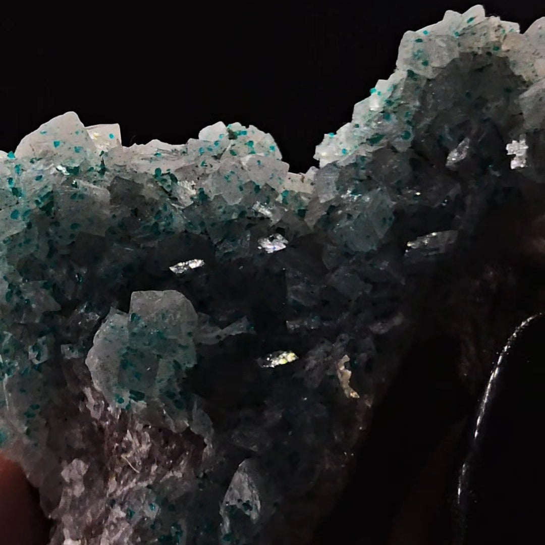 Heart Shaped Dioptase on Calcite from Tsumeb