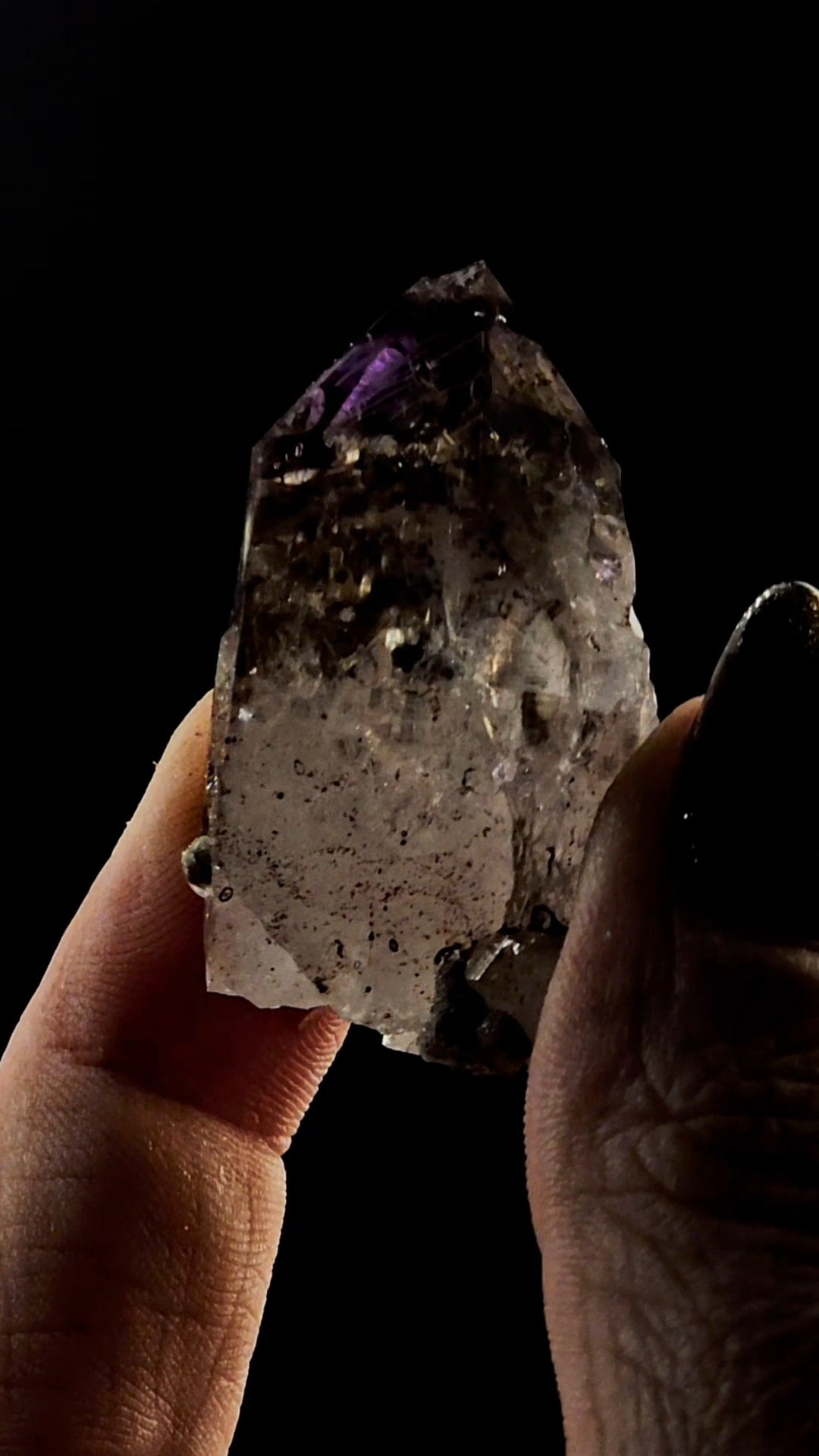 Small Little Ones Claim Smoky Amethyst from Namibia