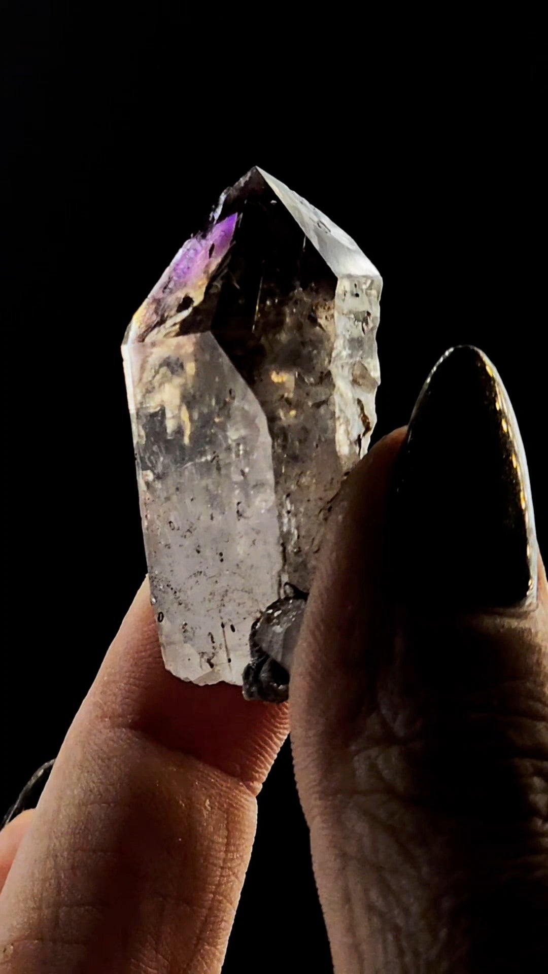 Small Little Ones Claim Smoky Amethyst from Namibia