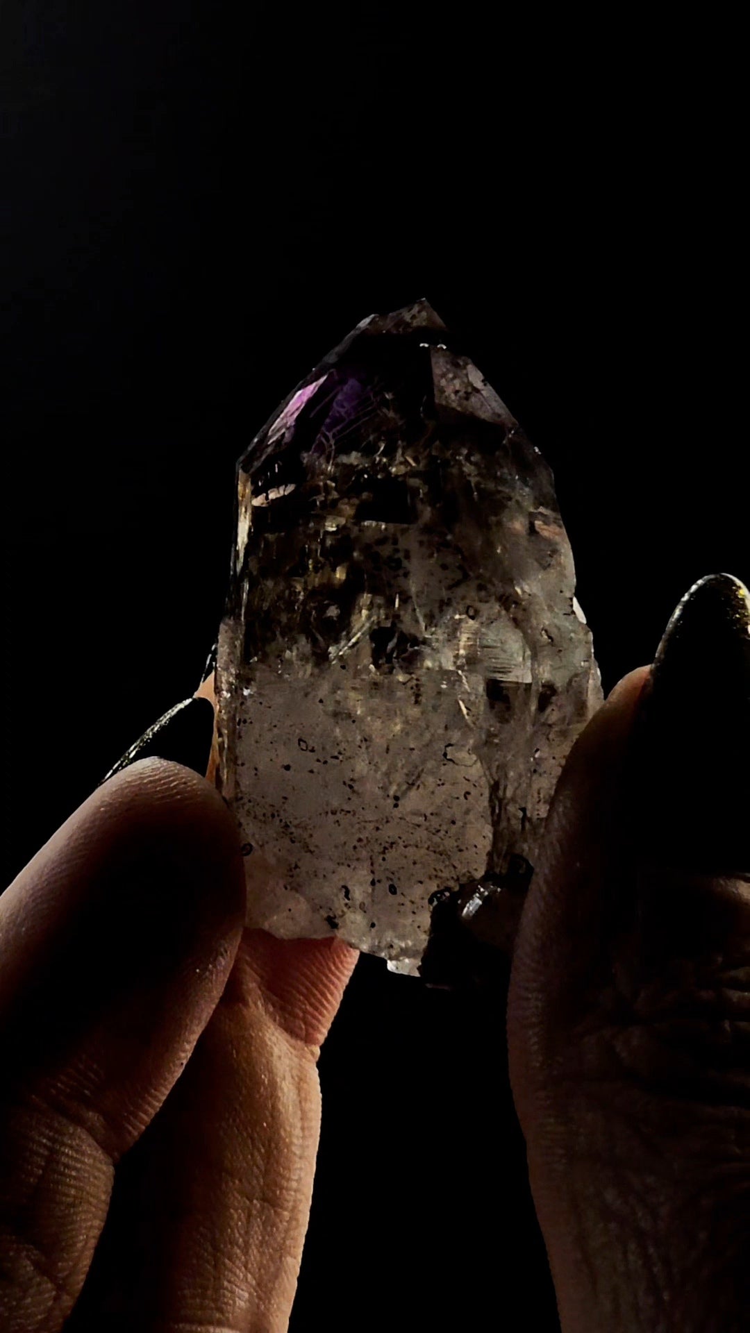 Small Little Ones Claim Smoky Amethyst from Namibia