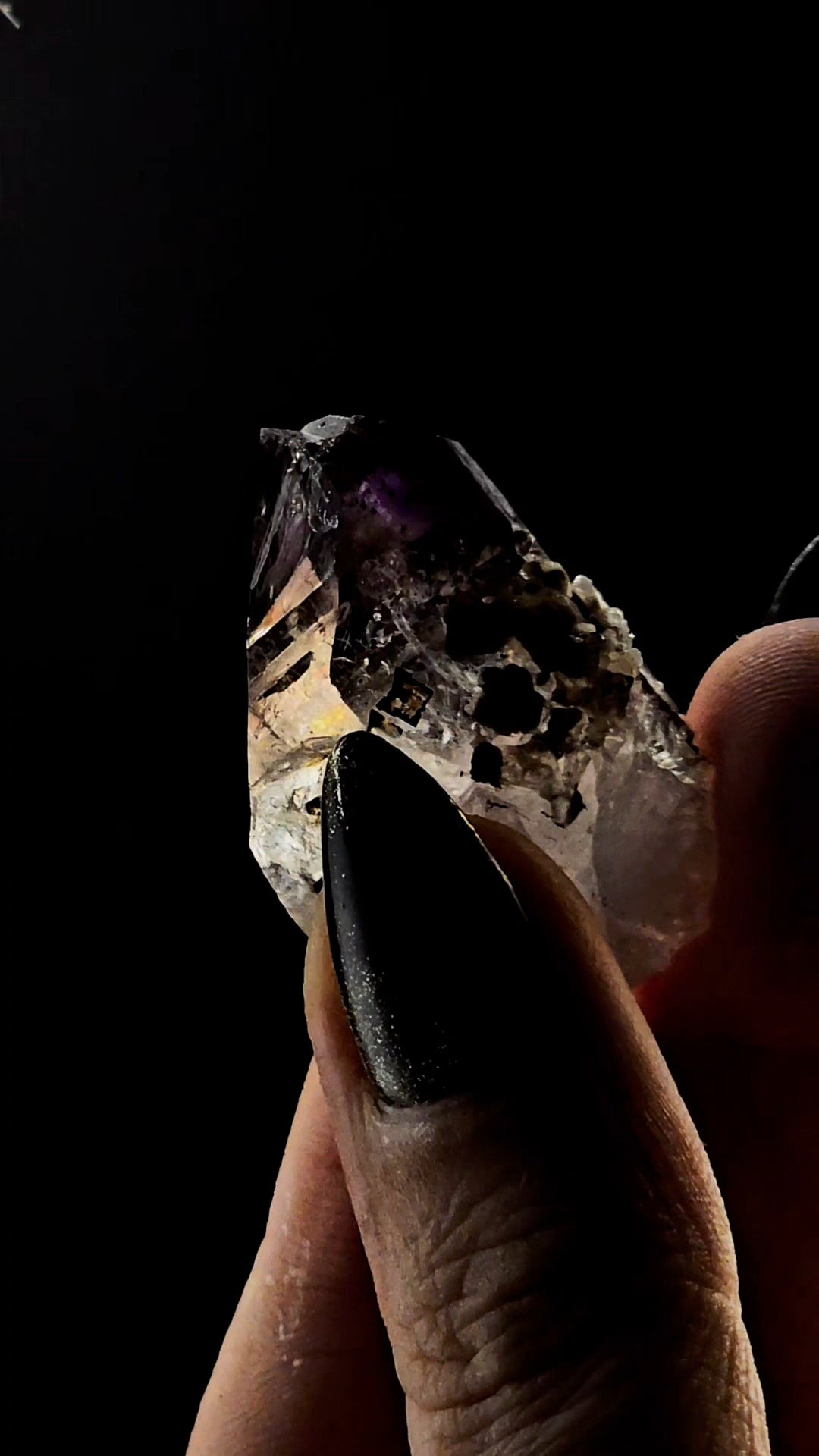 Small Little Ones Claim Smoky Amethyst from Namibia