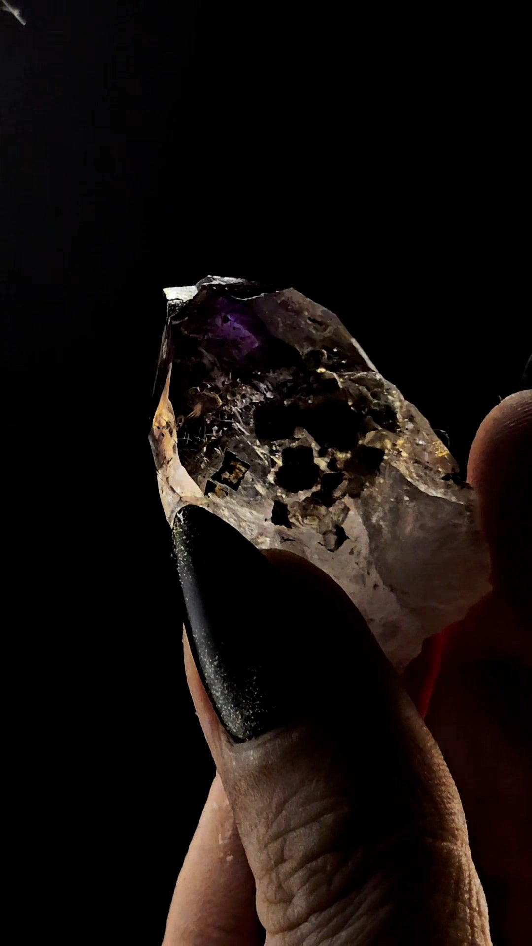 Small Little Ones Claim Smoky Amethyst from Namibia