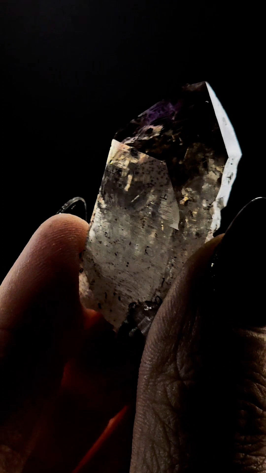 Small Little Ones Claim Smoky Amethyst from Namibia
