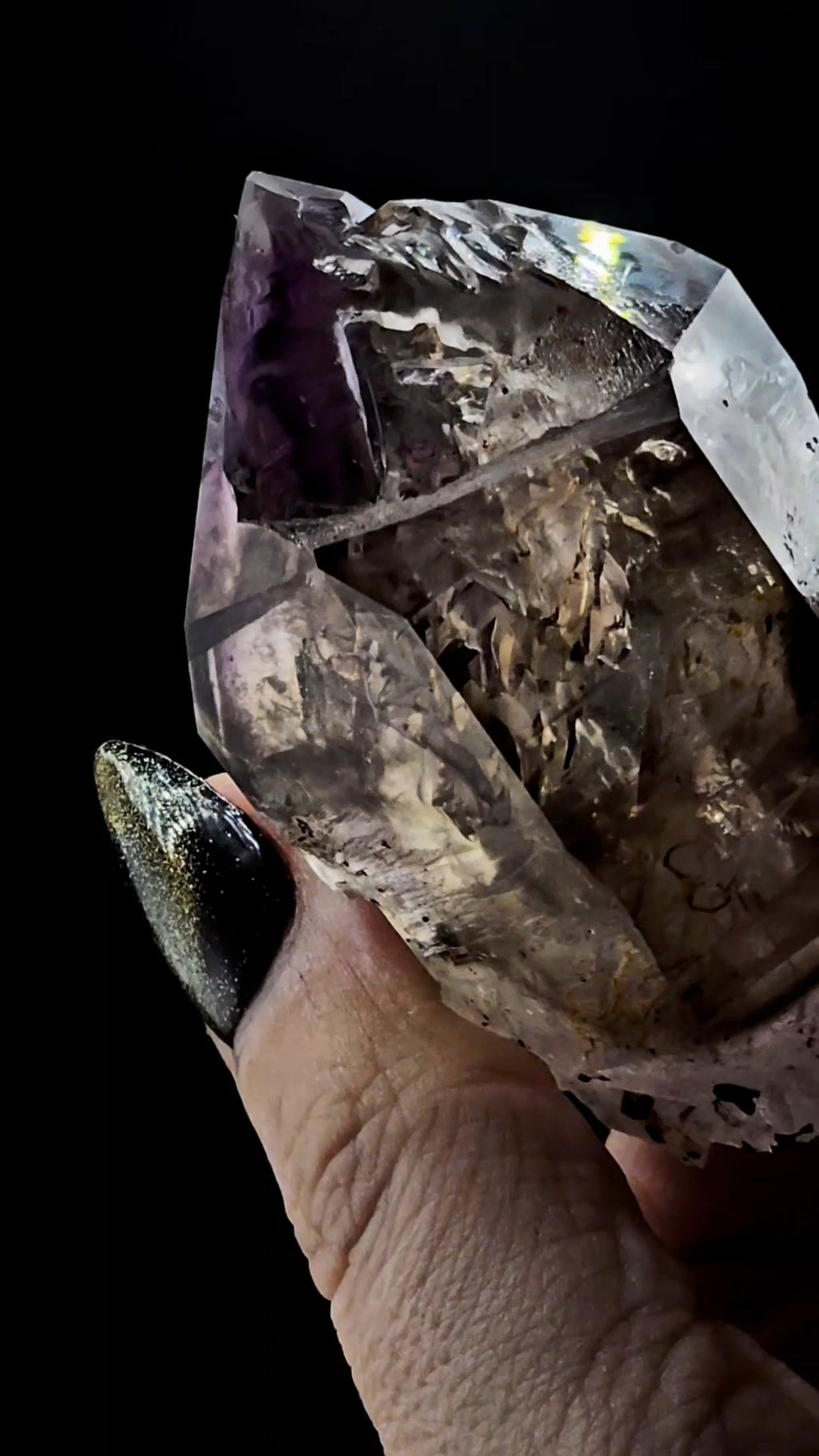 Smoky Amethyst Scepter with Claw Mark Rainbow from Little Ones Claim Goboboseb