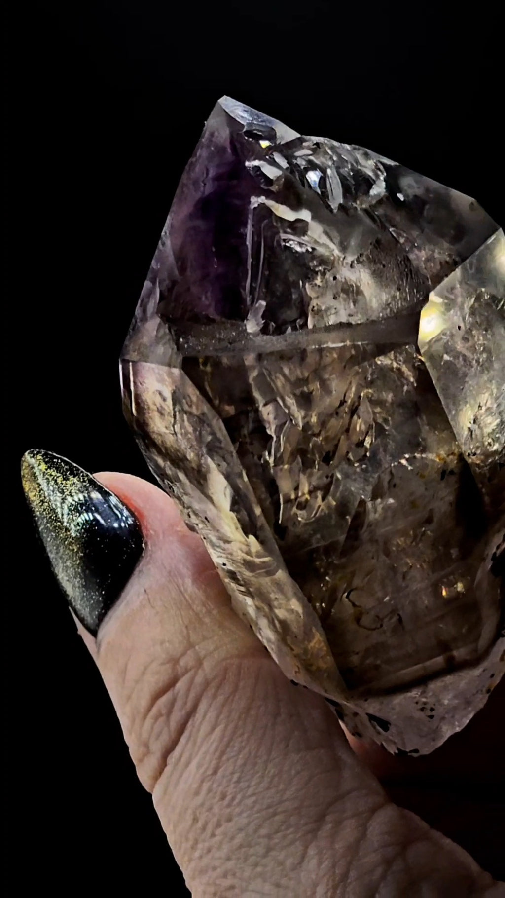 Smoky Amethyst Scepter with Claw Mark Rainbow from Little Ones Claim Goboboseb