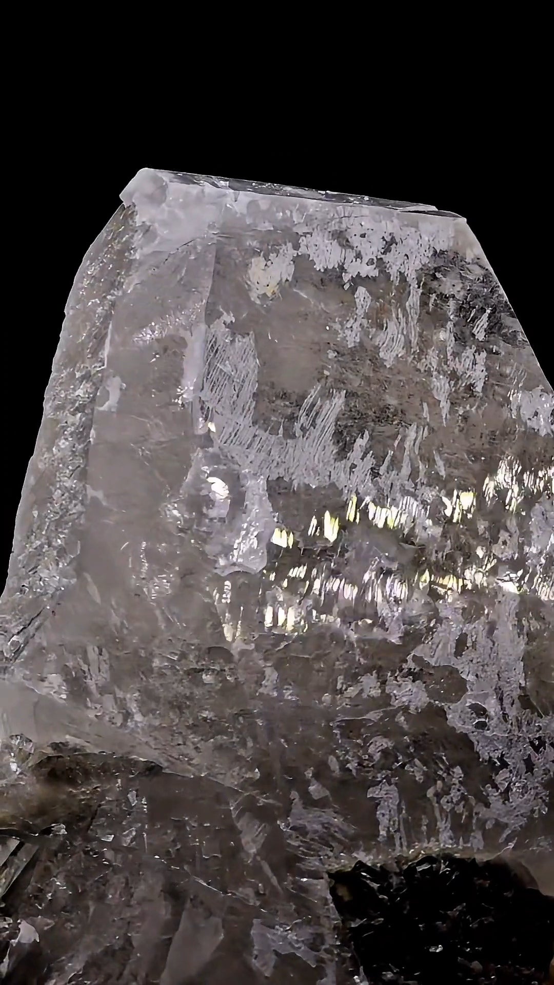 Etched Brazilian Tabular Quartz with Epidote Inclusion Crystal Specimen