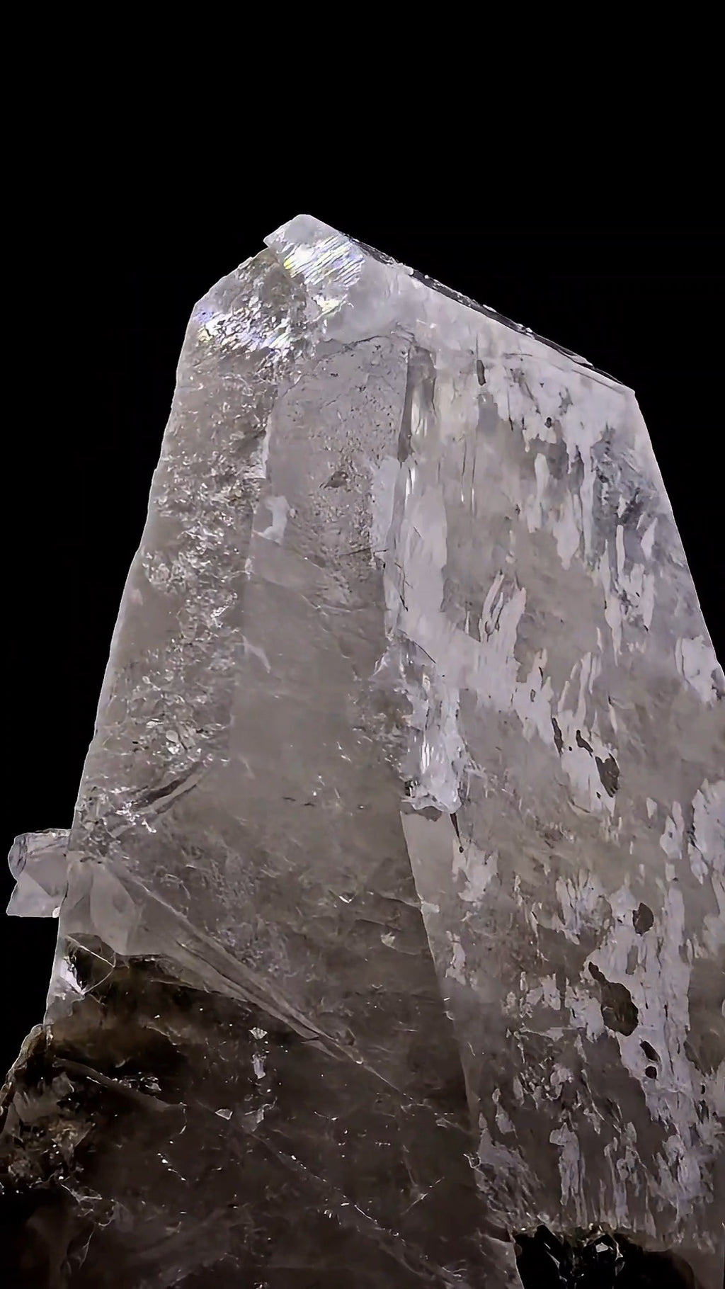 Etched Brazilian Tabular Quartz with Epidote Inclusion Crystal Specimen