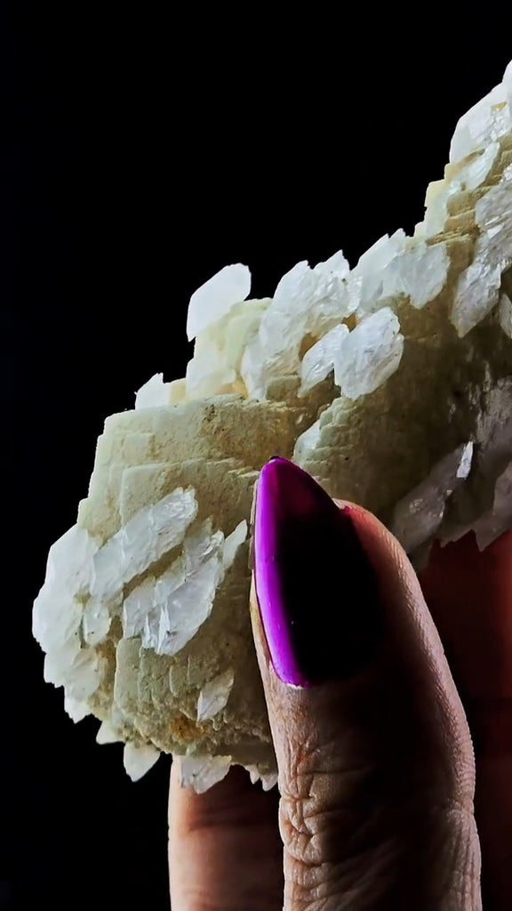 Lenticular Secondary Calcite Growth on a Stunning Dal'negorsk Calcite. Phosphorescent.