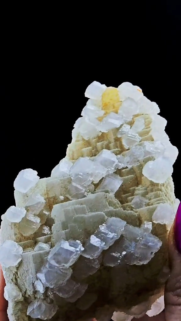 Lenticular Secondary Calcite Growth on a Stunning Dal'negorsk Calcite. Phosphorescent.