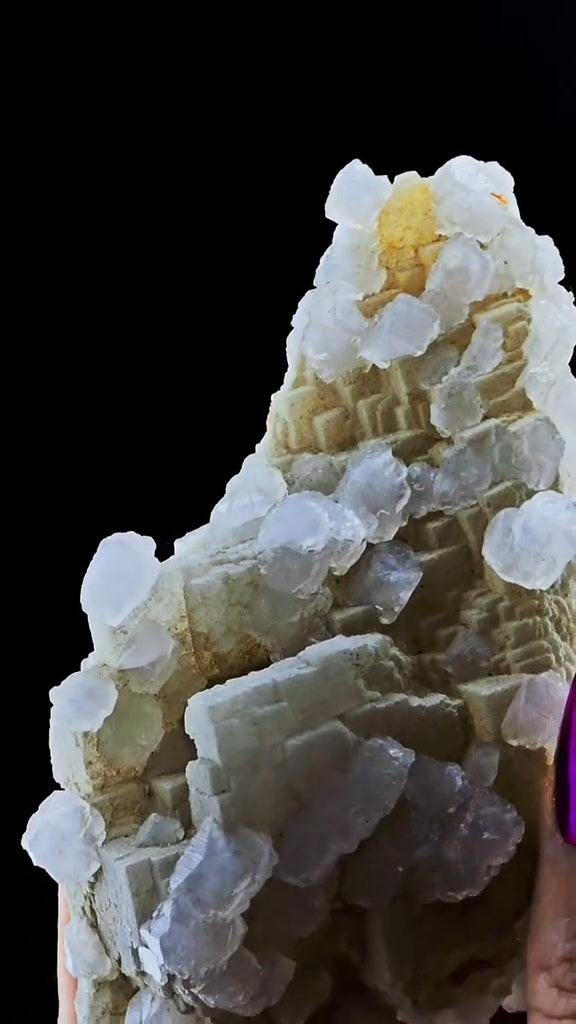 Lenticular Secondary Calcite Growth on a Stunning Dal'negorsk Calcite. Phosphorescent.