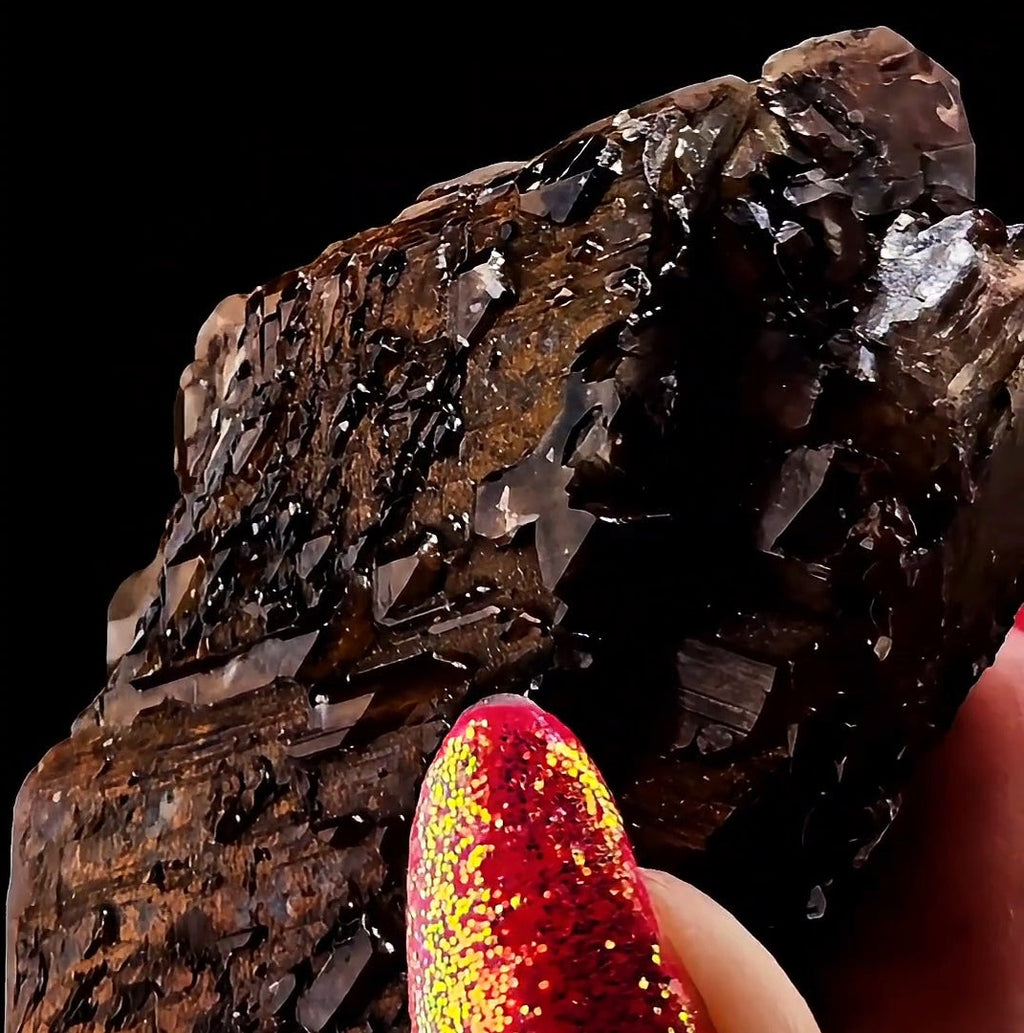 Etched Hematite Included Calcite From Hubei Daye China