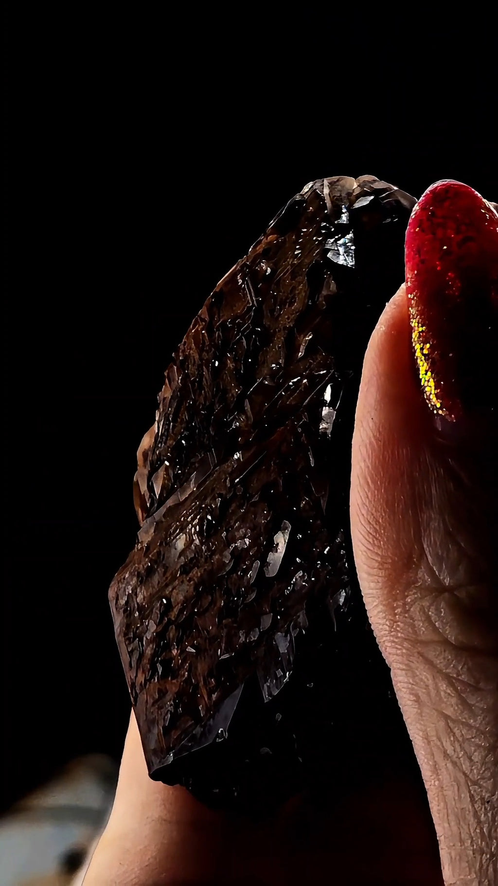 Etched Hematite Included Calcite From Hubei Daye China