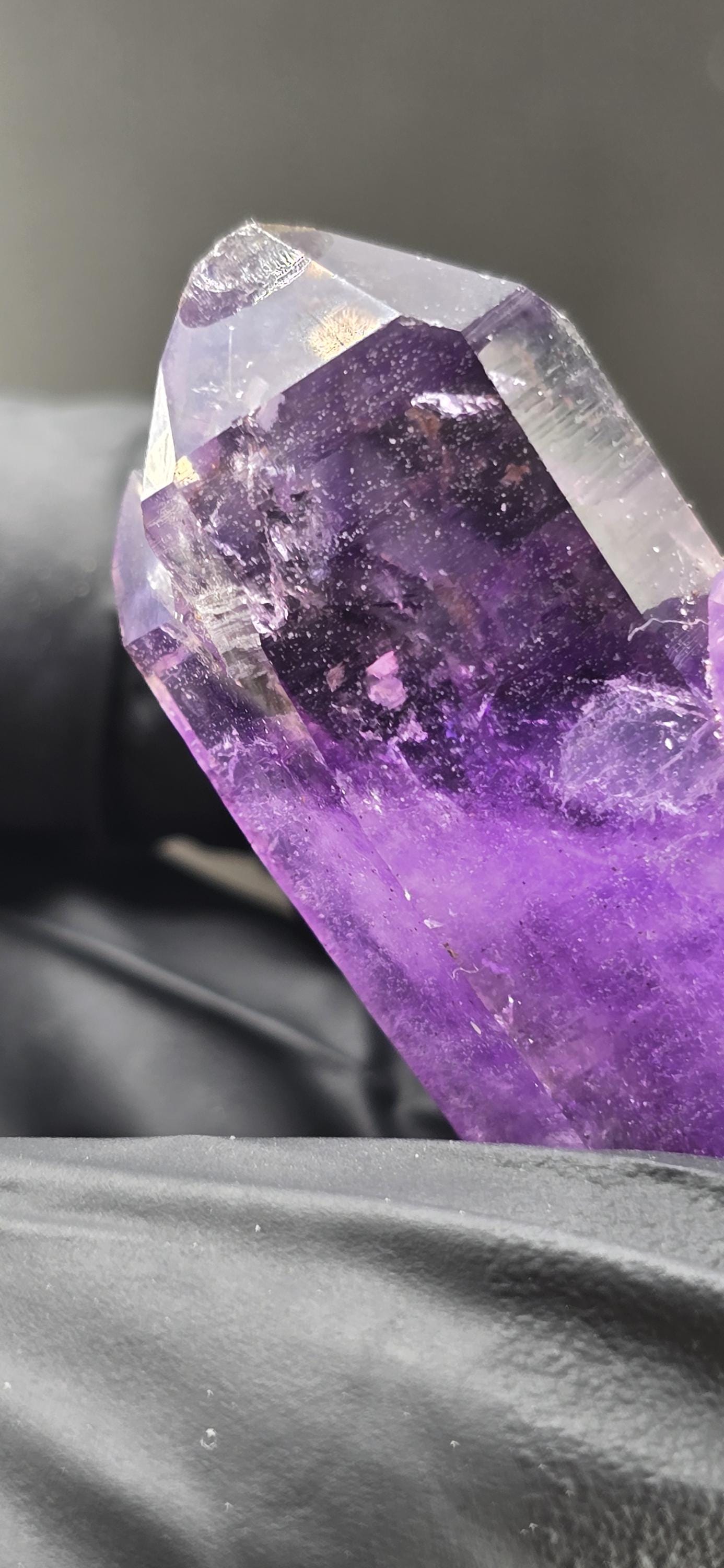 Three Trees Brandberg Amethyst Phantom | Deep Purple Double Terminated Tabby Quartz | Self-Healed Crystal | High Vibration Collector’s Piece