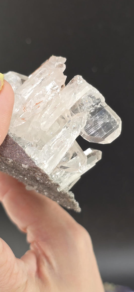 Pink Colombian "Lithium" Cluster of High Luster Tabular Quartz!