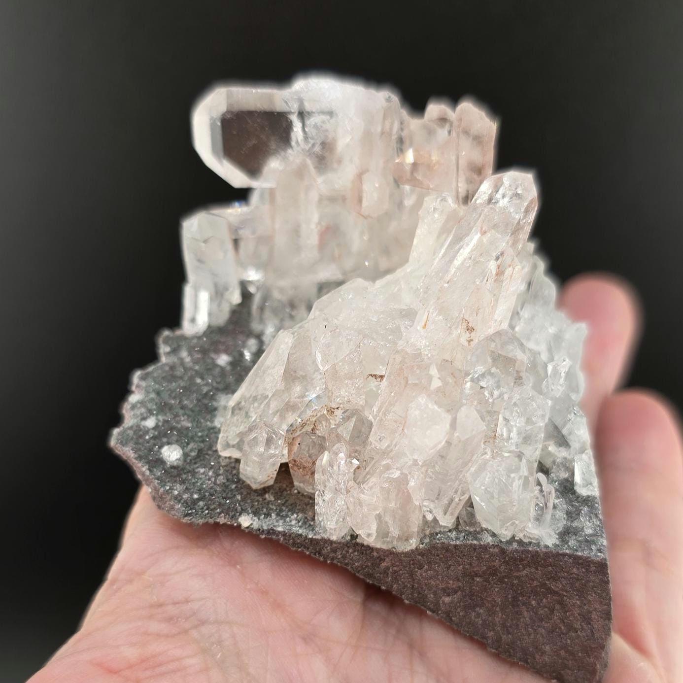 Pink Colombian "Lithium" Cluster of High Luster Tabular Quartz!