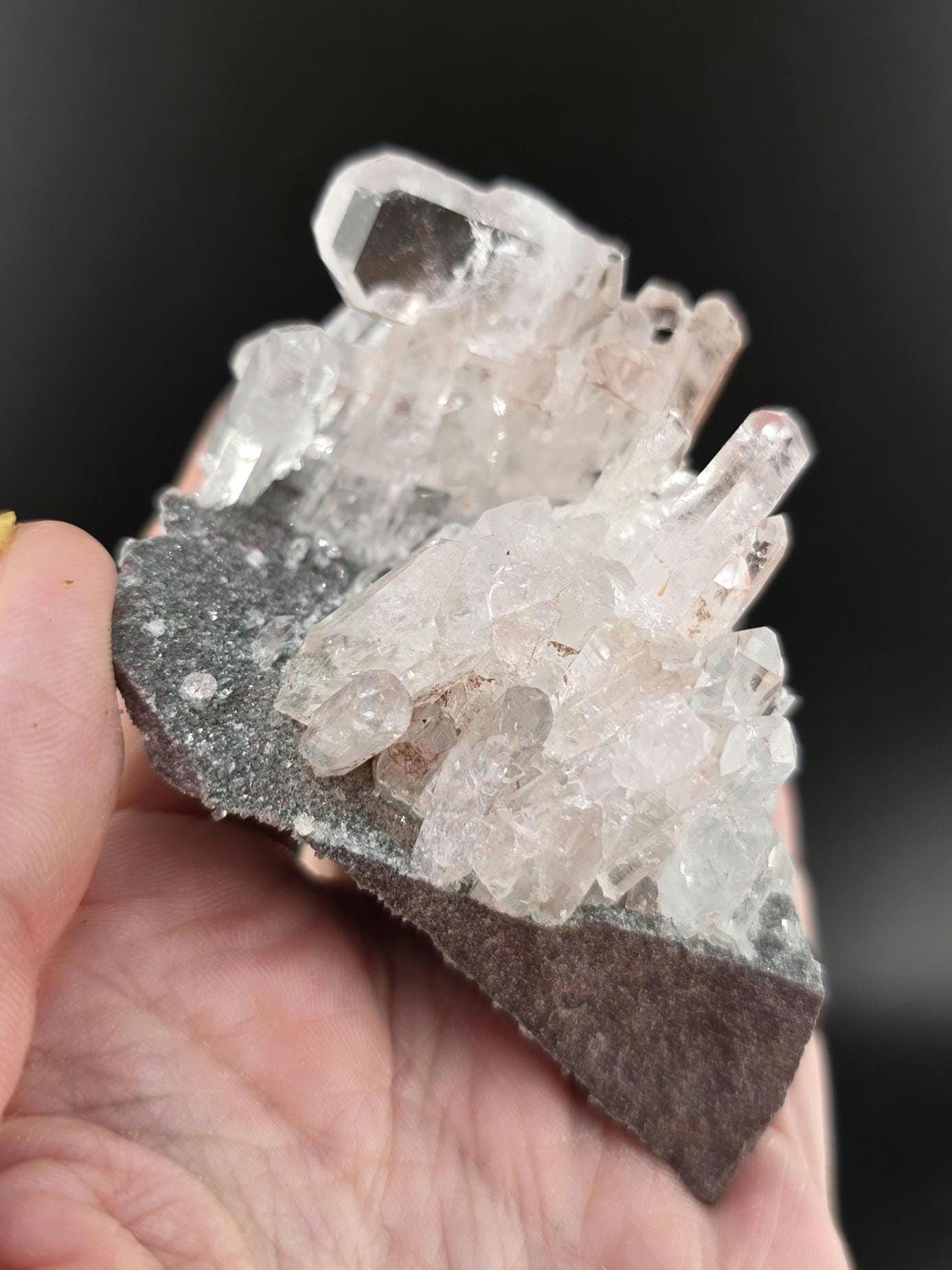 Pink Colombian "Lithium" Cluster of High Luster Tabular Quartz!