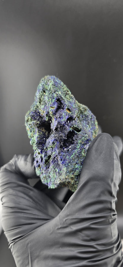 Druzy High Saturation Raw Azurite Specimen with Malachite Association!