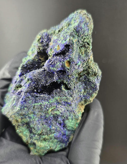 Druzy High Saturation Raw Azurite Specimen with Malachite Association!