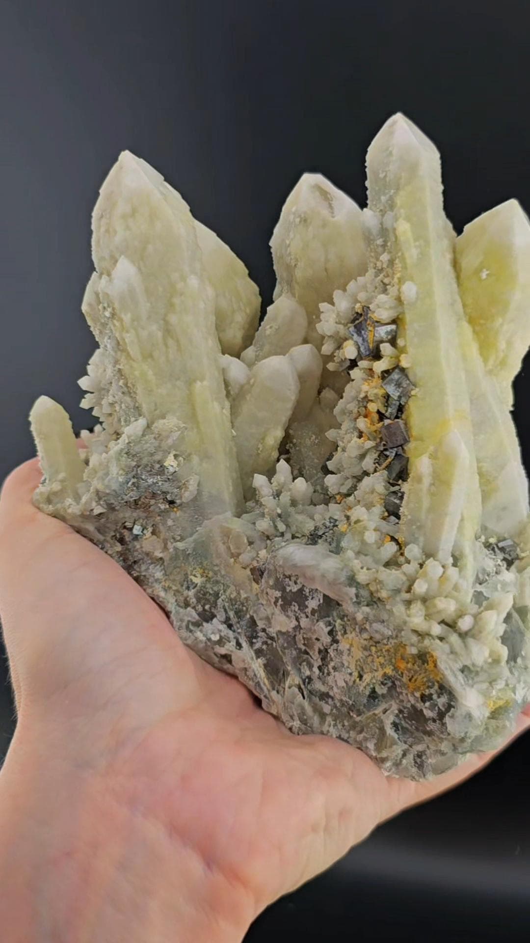 Dragon Cluster Masterpiece Inner Mongolia Old Stock with Pyrite on Fluorite