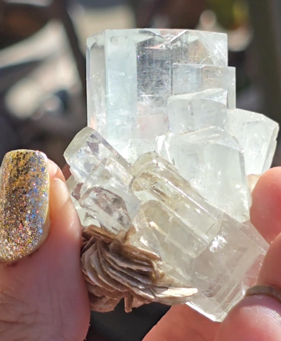 Water Clear Aquamarine on Mica | Shigar Valley, Pakistan | Natural Blue Aquamarine Crystal Specimen