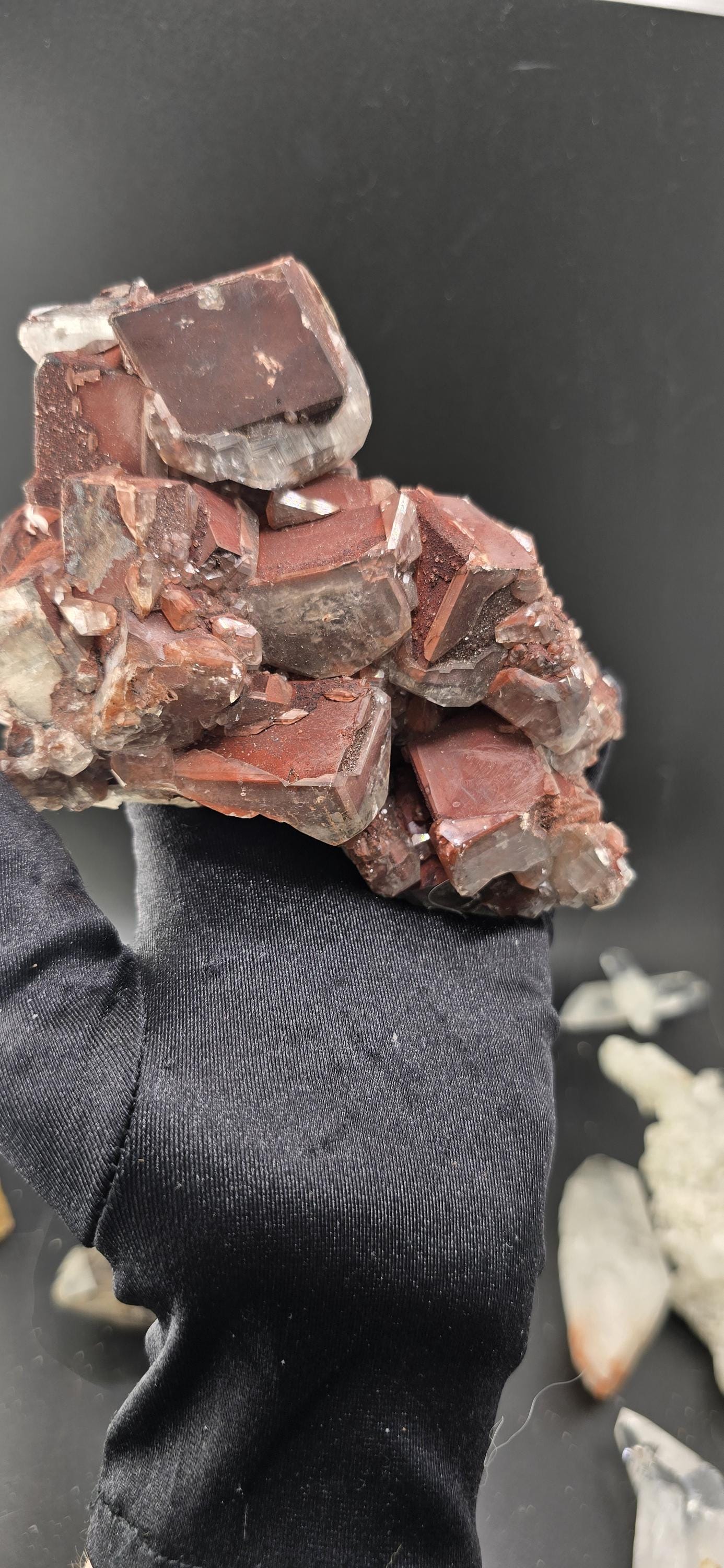 Chocolate Calcite with Rare Goethite Inclusions! Big Specimen over 500 grams!