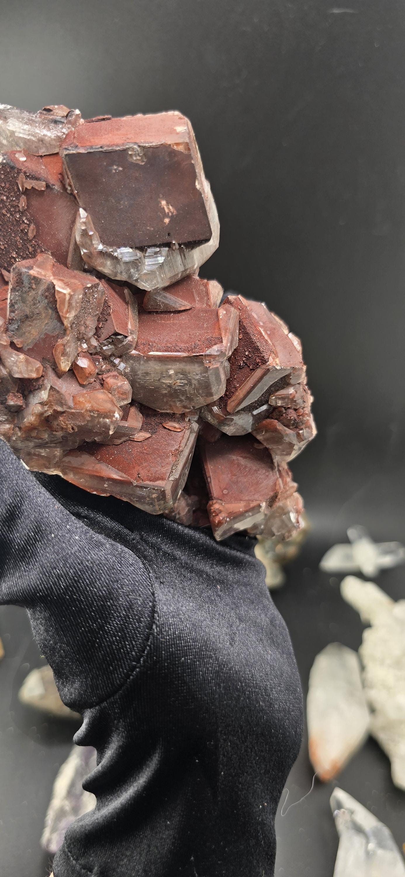 Chocolate Calcite with Rare Goethite Inclusions! Big Specimen over 500 grams!