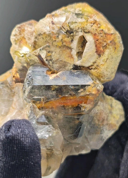 Shamanic Dream Stone Brazilian Garden Quartz Weird Formation With Unique Octahedral Onclusions Etched