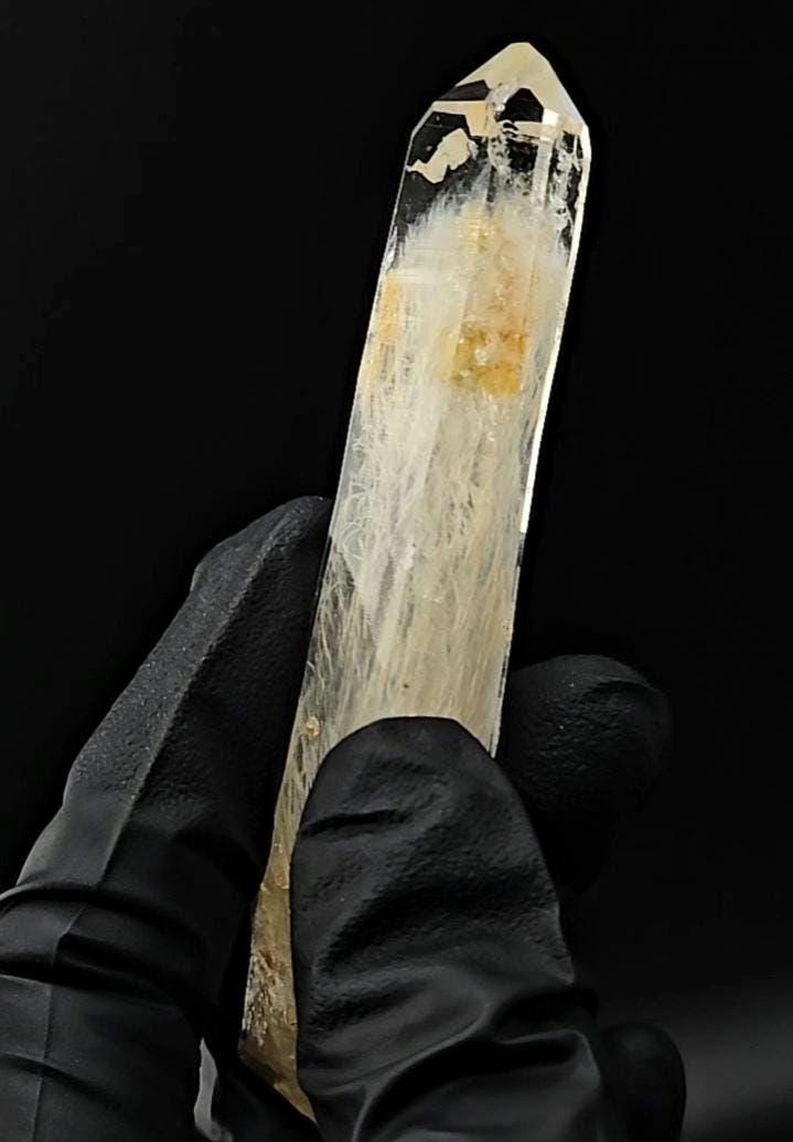 Blue Smoke Point with Cookeite Inclusions | Crazy Internal Landscape
