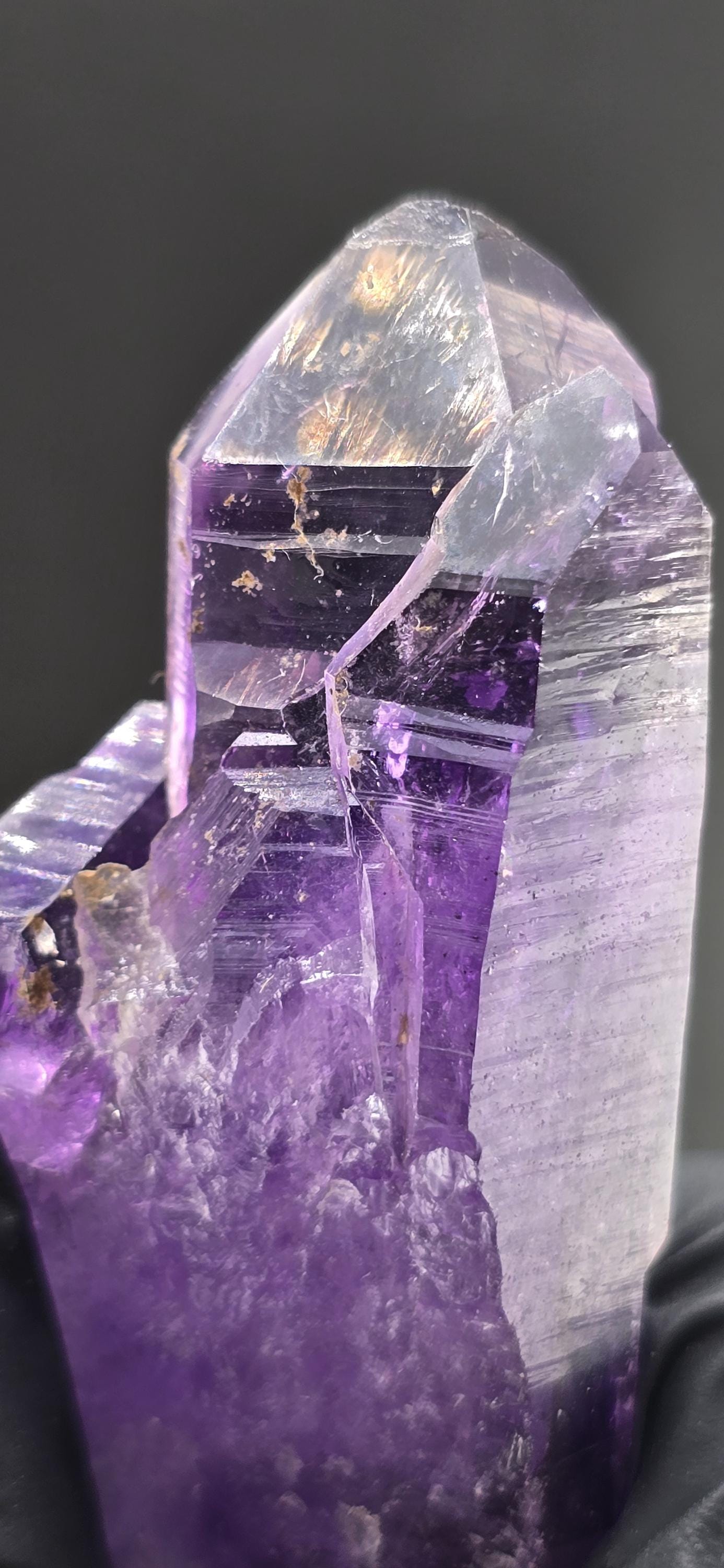 Three Trees Brandberg Amethyst Phantom | Deep Purple Double Terminated Tabby Quartz | Self-Healed Crystal | High Vibration Collector’s Piece