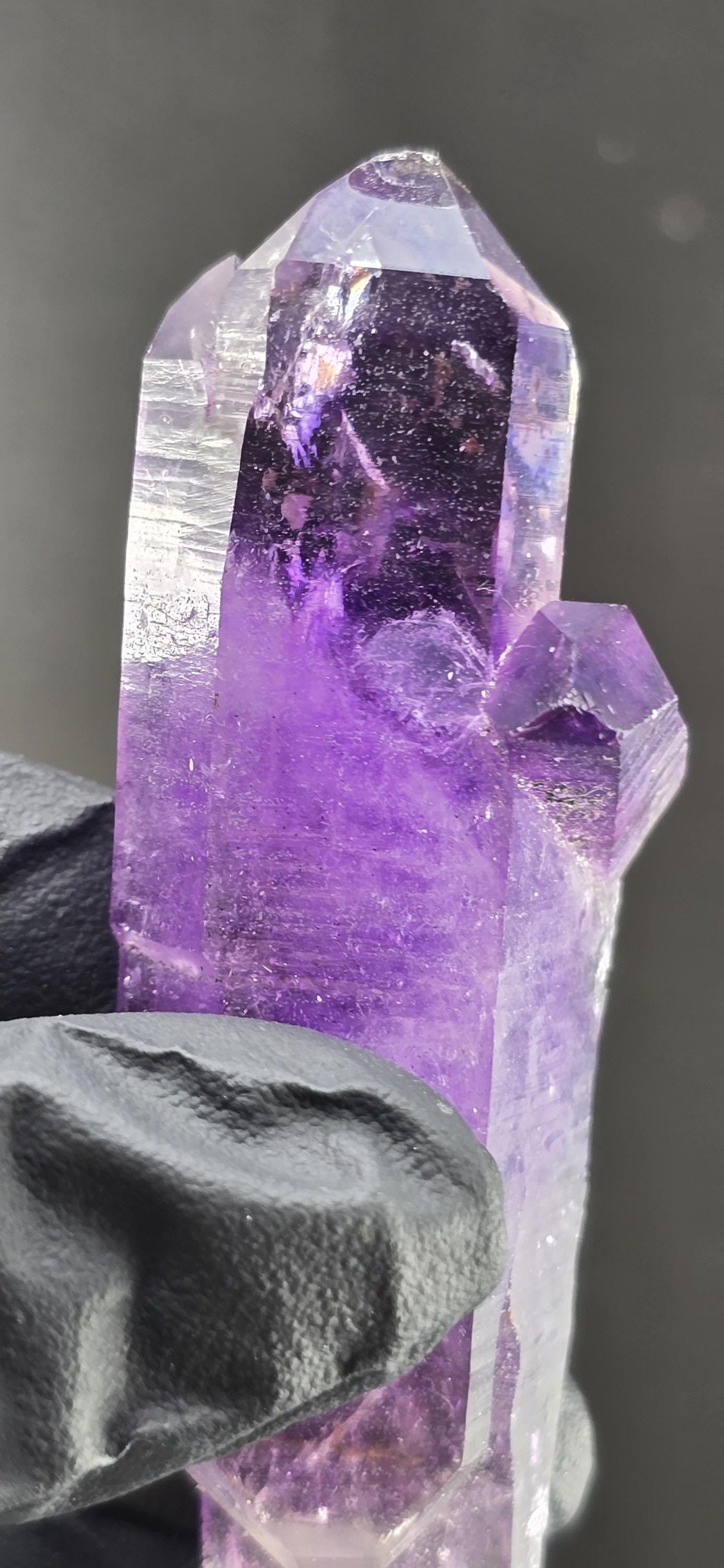 Three Trees Brandberg Amethyst Phantom | Deep Purple Double Terminated Tabby Quartz | Self-Healed Crystal | High Vibration Collector’s Piece