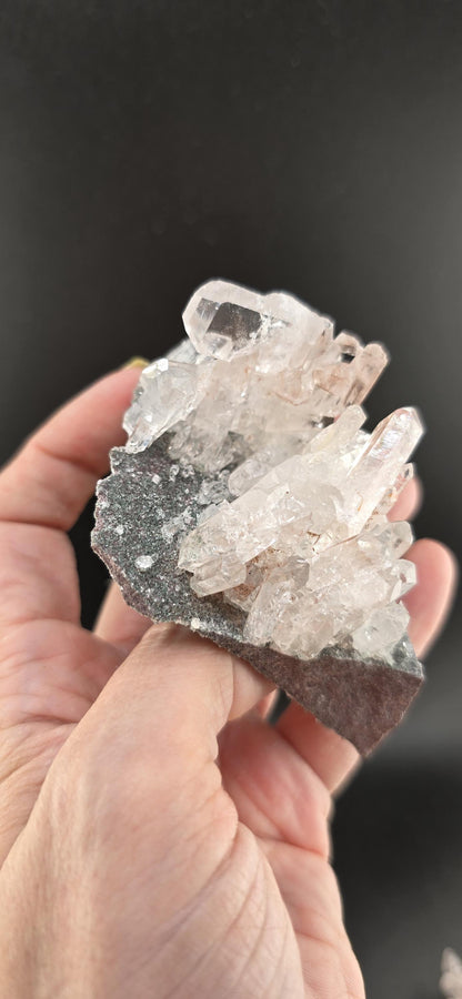 Pink Colombian "Lithium" Cluster of High Luster Tabular Quartz!