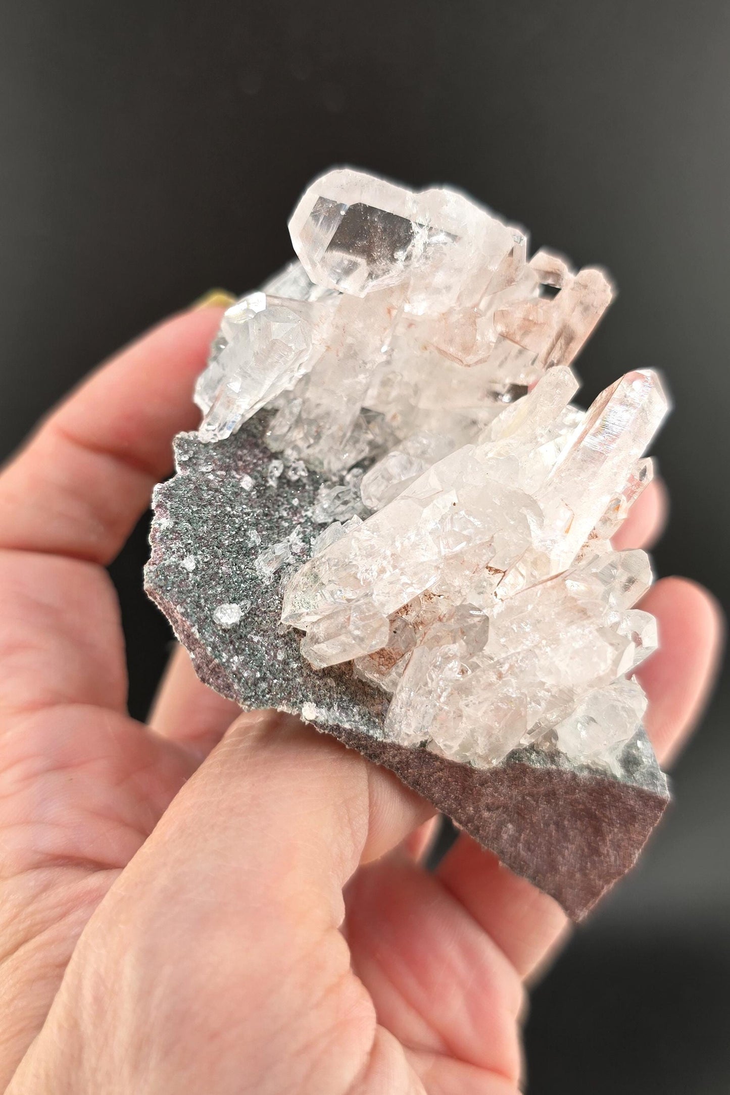 Pink Colombian "Lithium" Cluster of High Luster Tabular Quartz!
