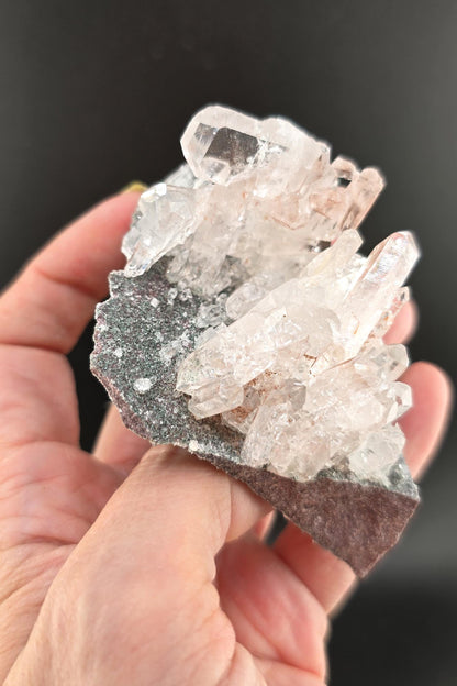 Pink Colombian "Lithium" Cluster of High Luster Tabular Quartz!