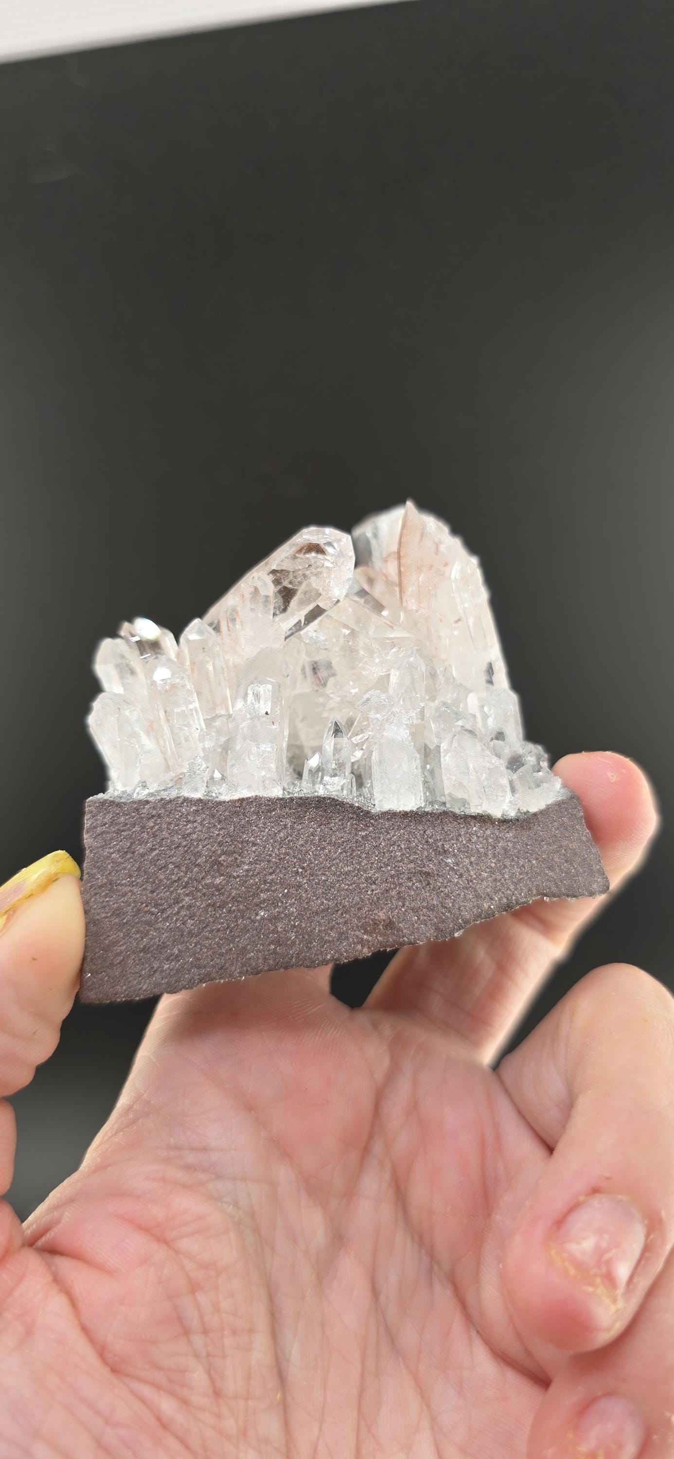 Pink Colombian "Lithium" Cluster of High Luster Tabular Quartz!